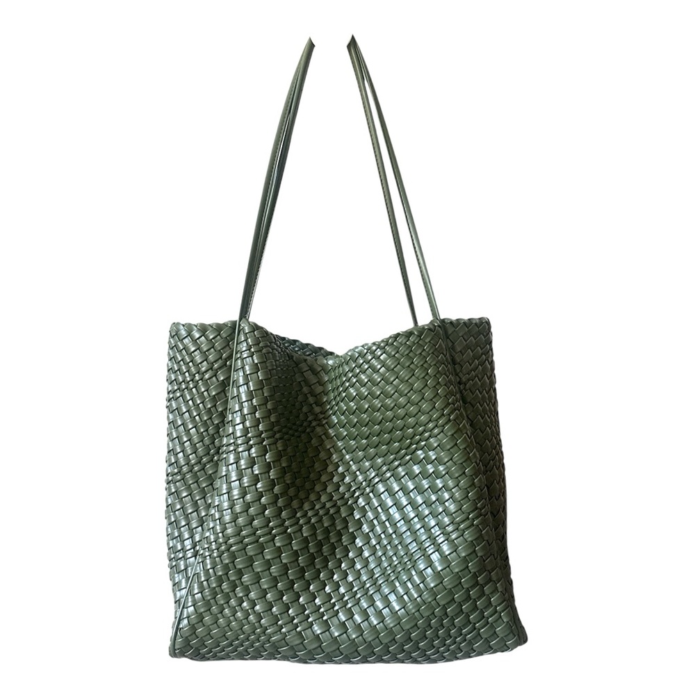 Anthropologie Green Woven Tote Bag - Picture 3 of 11